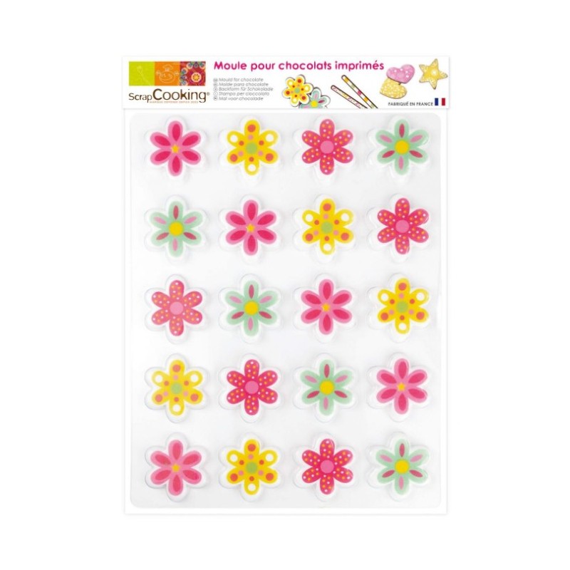 Blister Schokoladenform 20 Blumen - ScrapCooking