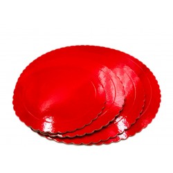 scalloped red - Ø 20 cm  / 8" x 3 mm