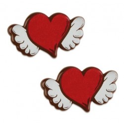 32 corazones con alas de chocolate negro - Günthart