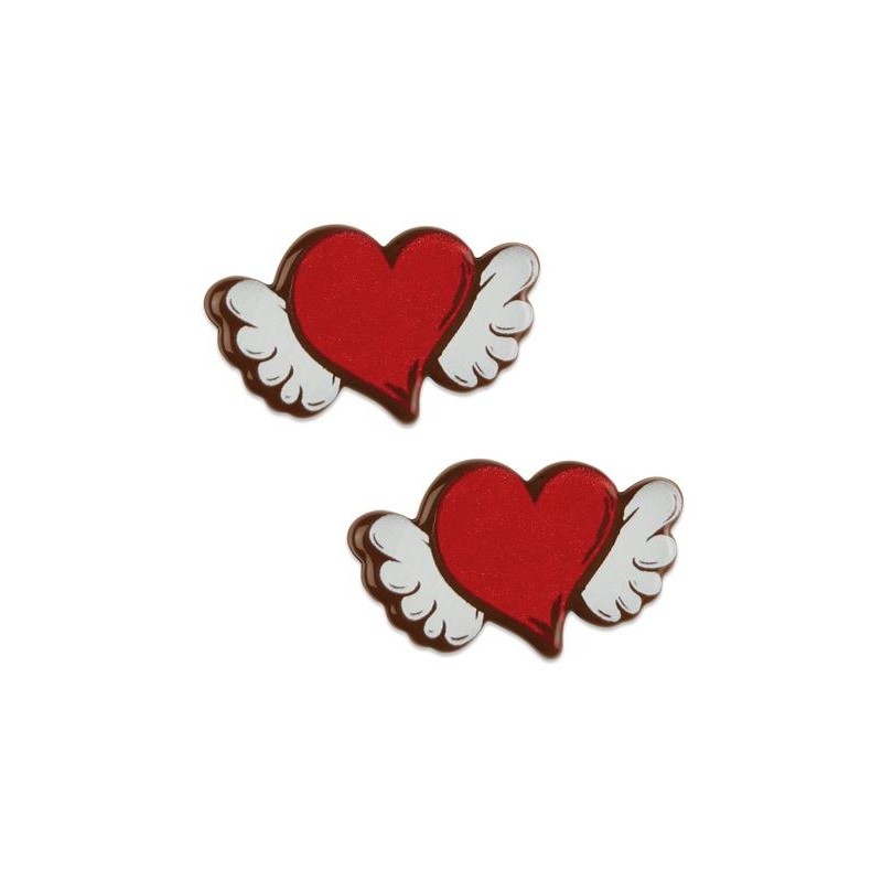 32 Herzen mit Flügeln aus dunkler Schokolade - Günthart