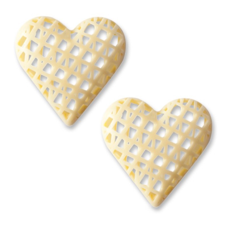 8 white chocolate hearts - Günthart