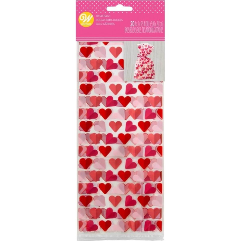 20 "hearts" confectionery bags - Wilton