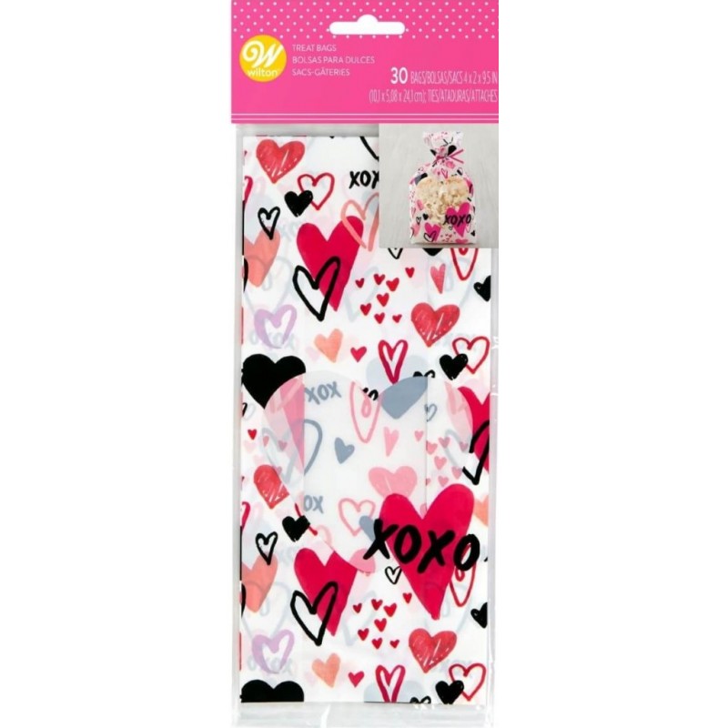 30 "Valentine" confectionery bags - Wilton