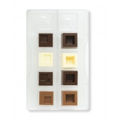 molde de chocolate "cuadrado modular" - Decora