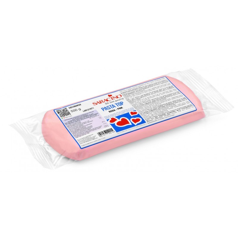 Pasta di zucchero "Pasta Top" rosa - 500g - Saracino