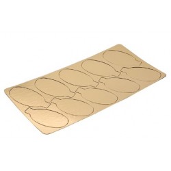mini cartón dorado - ovalada - 9 x 5,5 cm