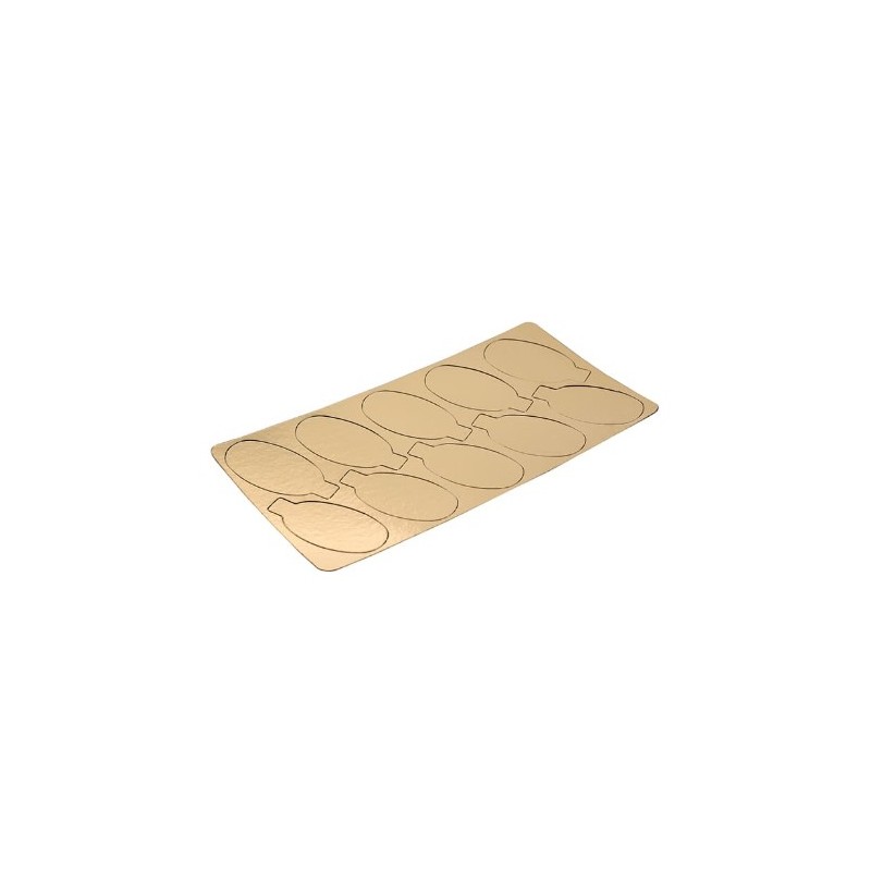 mini cartone dorato - ovale - 9 x 5,5 cm