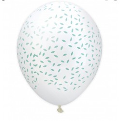 6 Luftballons - wassergrüne Rosette - ScrapCooking