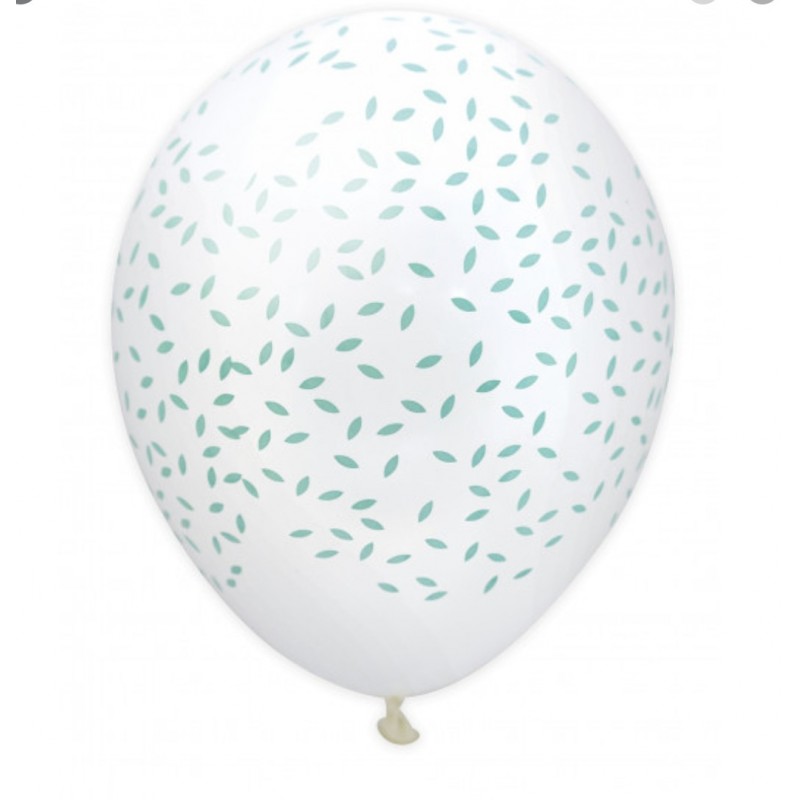 6 Luftballons - wassergrüne Rosette - ScrapCooking