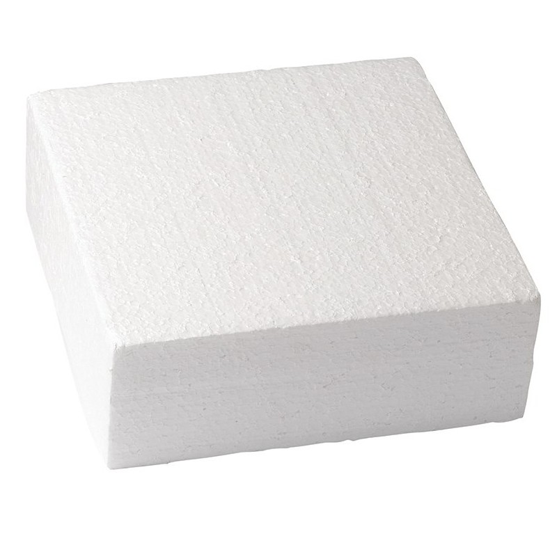 Polystyrene square 10 x 10 x H 5 cm (4" x 4" x H 2") - Culpitt