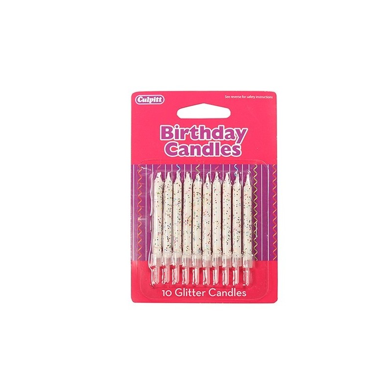 velas blancas glitter x 10 - Culpitt