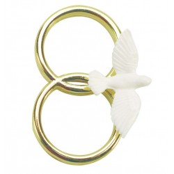 colomba su doppio anello color oro - 38mm - Culpitt
