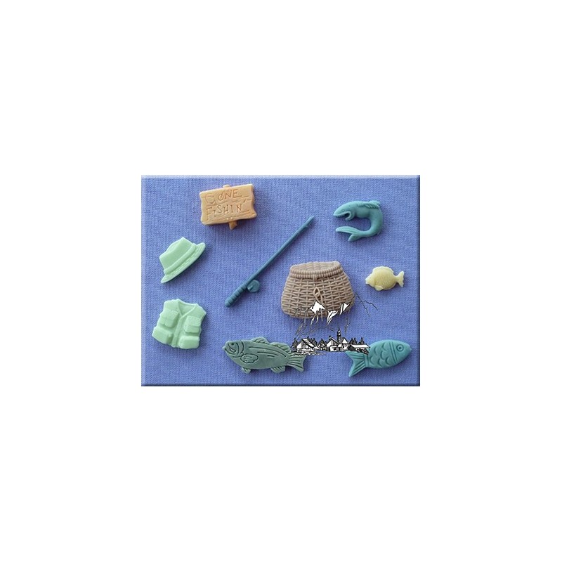 Stampo in silicone - pesca - Alphabet Moulds