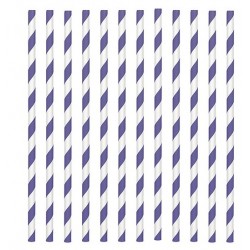 24 paper straws - purple stripe