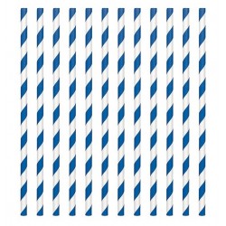 24 cannucce di carta - striscia blu reale