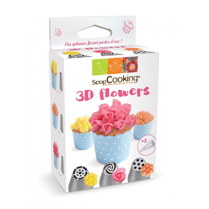 Kit de zócalo ruso flores 3D - ScrapCooking