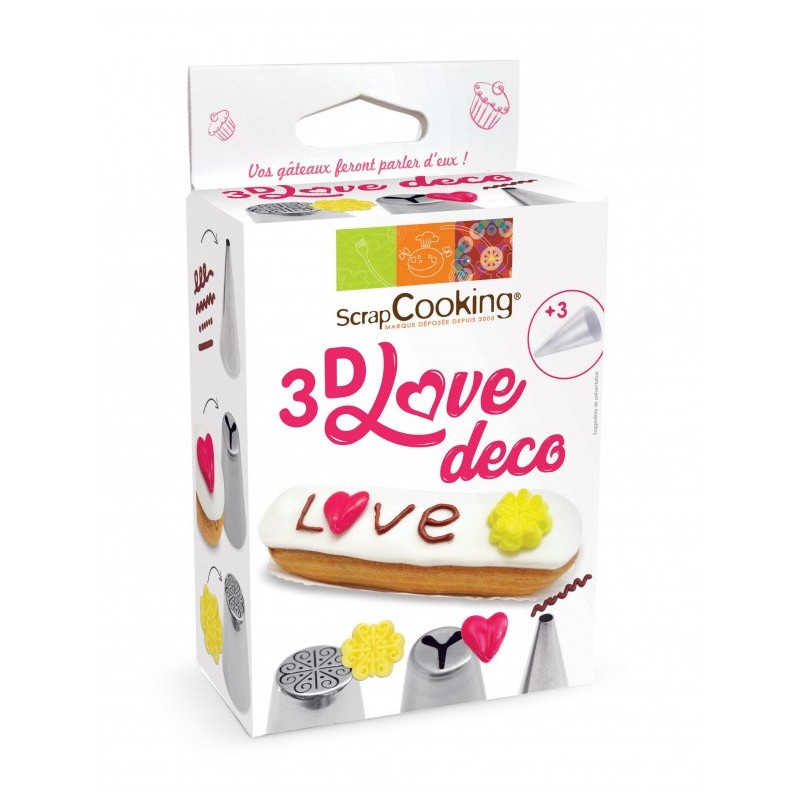 Kit douilles 3D Love déco - ScrapCooking