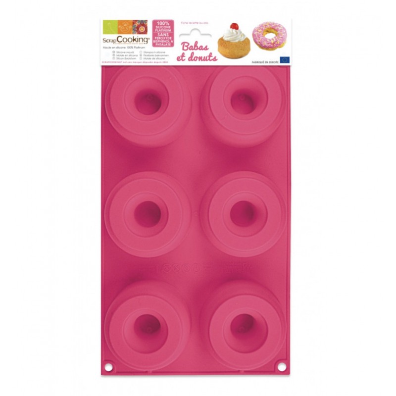 Molde de pastel de silicona - 6 babas y donas - ScrapCooking