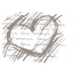 tampon bois - coeur amour   - Artemio