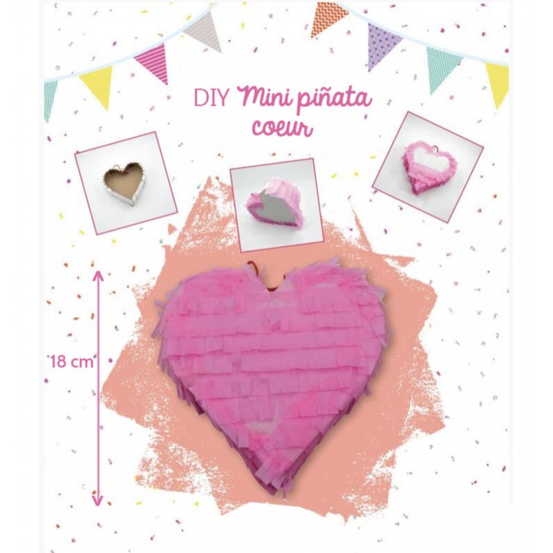 DIY mini piñata - coeur rose - ScrapCooking