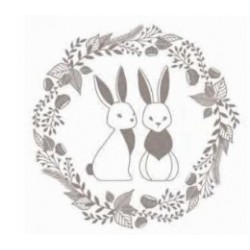 wooden stamp - rabbits in crowns - Artemio