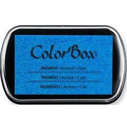 almohadilla de tinta colorbox - cian - 10 x 6,3 cm
