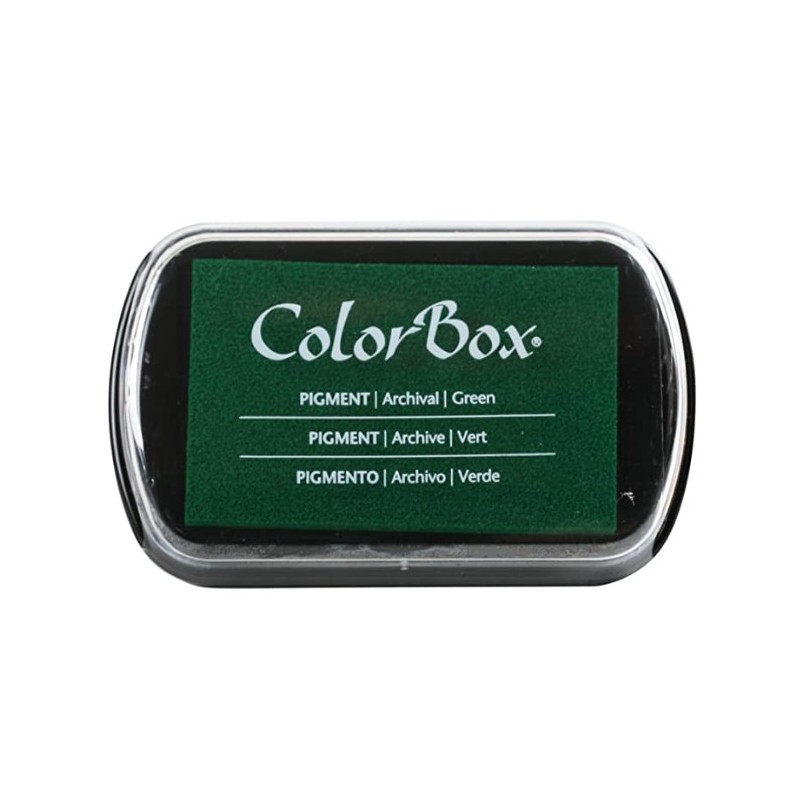 almohadilla de tinta colorbox - verde - 10 x 6,3 cm