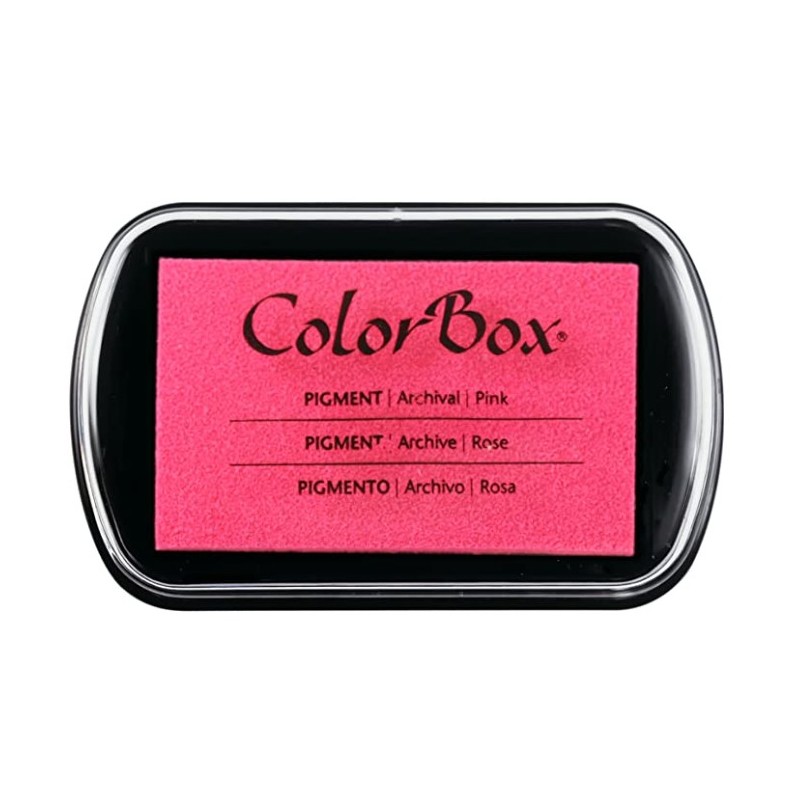 almohadilla de tinta colorbox - rosado - 10 x 6,3 cm