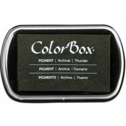 almohadilla de tinta colorbox - pigmento clásico - trueno - 10 x 6,3 cm
