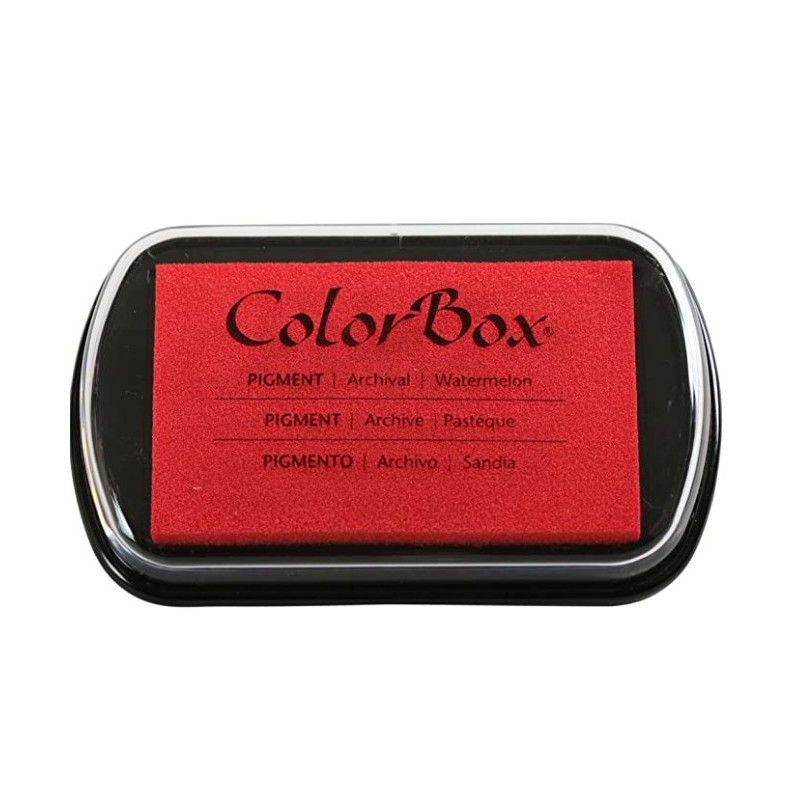 almohadilla de tinta colorbox - pigmento clásico - sandía - 10 x 6,3 cm