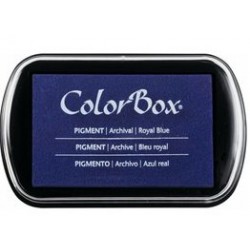 almohadilla de tinta colorbox - azul real - 10 x 6,3 cm