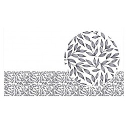 tape paper -  Black & White Leaves - 5 cm x 6.5 m - Artemio