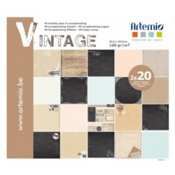 Paper set - Vintage - 40 pieces - Artemio