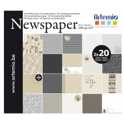 Set de papel - Periódico - 40 piezas - Artemio