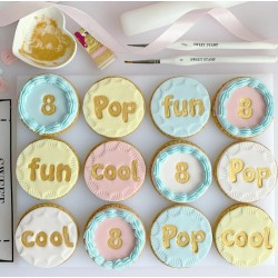 Set completo estampadora letra mayúscula, minúscula, número & símbolo - Bubblegum - Sweet Stamp Amycakes