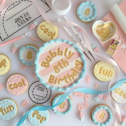 Set completo embosser lettera maiuscolo, minuscola, numero & simbolo - Bubblegum - Sweet Stamp Amycakes