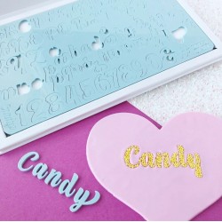 Kompletes Set Grossbuchstaben, Kleinbuchstaben, Anzahl & Symbol Druckersatz - Candy - Sweet Stamp Amycakes