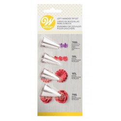 set of 4 left-handed nozzles - Wilton