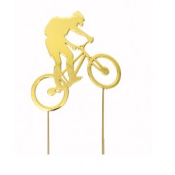 Gold Plated Cake Topper -  Bike Rider
