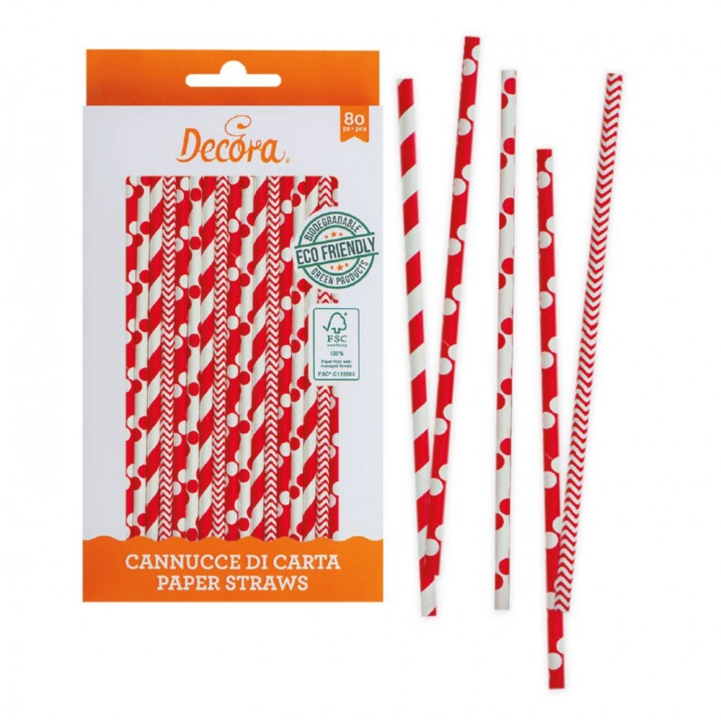Red and white straws - Decora