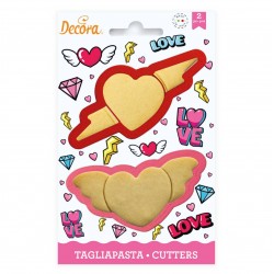 set 2 cortadores de galletas "corazón" - Decora