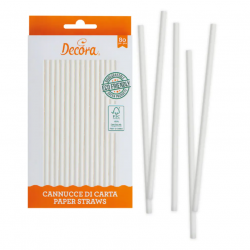 80 white straws - Decora