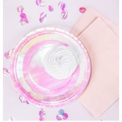 6 plates - iridescent- PartyDeco