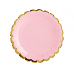 6 plates - light pink -...