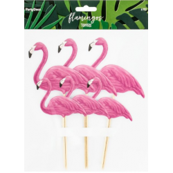 6 toppers - flamingos -...