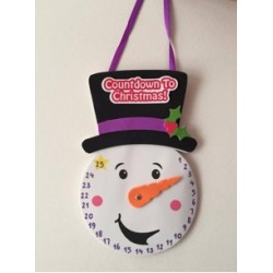 Kit de reloj de cuenta atrás para la Navidad del muñeco de nieve de 20 cm x 13 cm
