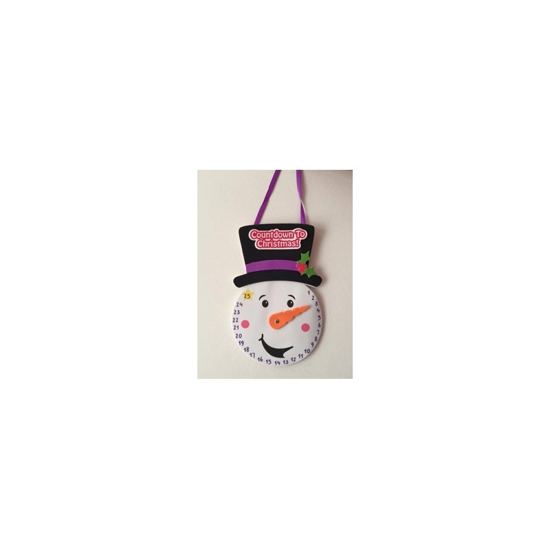 Kit de reloj de cuenta atrás para la Navidad del muñeco de nieve de 20 cm x 13 cm