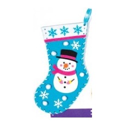 Kit de couture chaussette de Noël bonhomme de neige 22cm