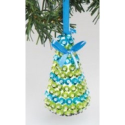 árbol de navidad azul kit de decoración con lentejuelas 10 cm x 5 cm