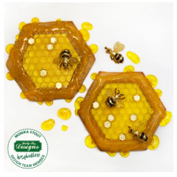 stampo in silicone - favo e api / continuous honeycomb and Bees - Katy Sue